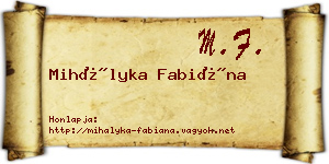 Mihályka Fabiána névjegykártya